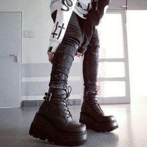 Demonia combat technopagan platform boots Clearance